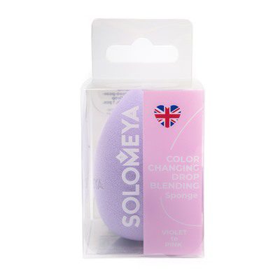 SOLOMEYA Спонж для макияжа фиолетово-розовый Color Changing Drop Blending Sponge Violet-Pink
