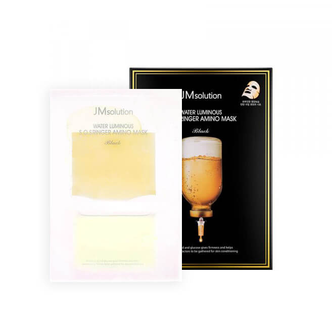 JMsolution Water Luminous SOS Ringer Amino Mask Black Укрепляющая маска с аминокислотами 28мл