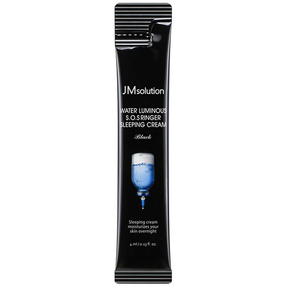 JM Solution Water Luminous S.O.S Ringer Sleeping Cream Black Ультраувлажняющий ночной крем, 1шт*4мл