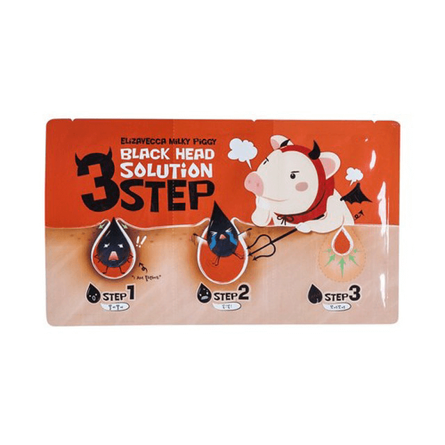 Elizavecca Milky Piggy Black Head Solution 3 Step Nose Strip Набор для удаления черных точек 6гр