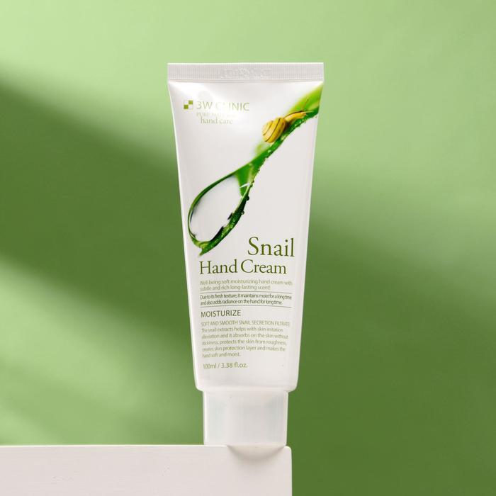 3W Clinic Увлажняющий крем для рук с экстрактом муцином улитки Moisturizing Snail Hand Cream, 100ml