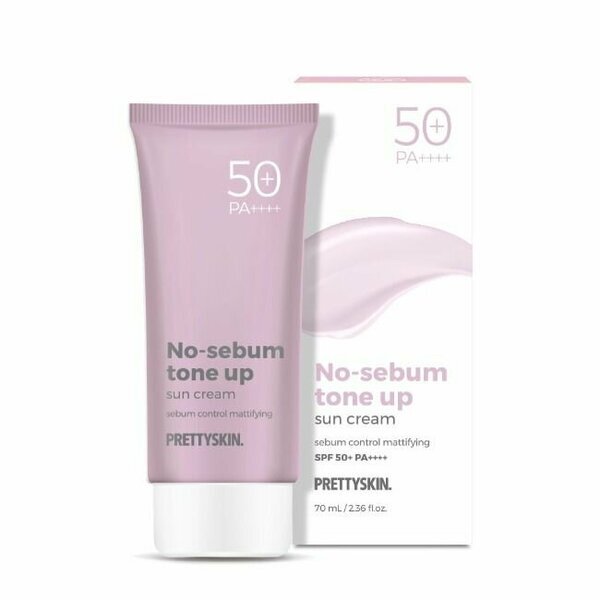 PrettySkin Матирующий солнцезащитный крем/No Sebum Tone Up Sun Cream 70ml SPF50+PA++++