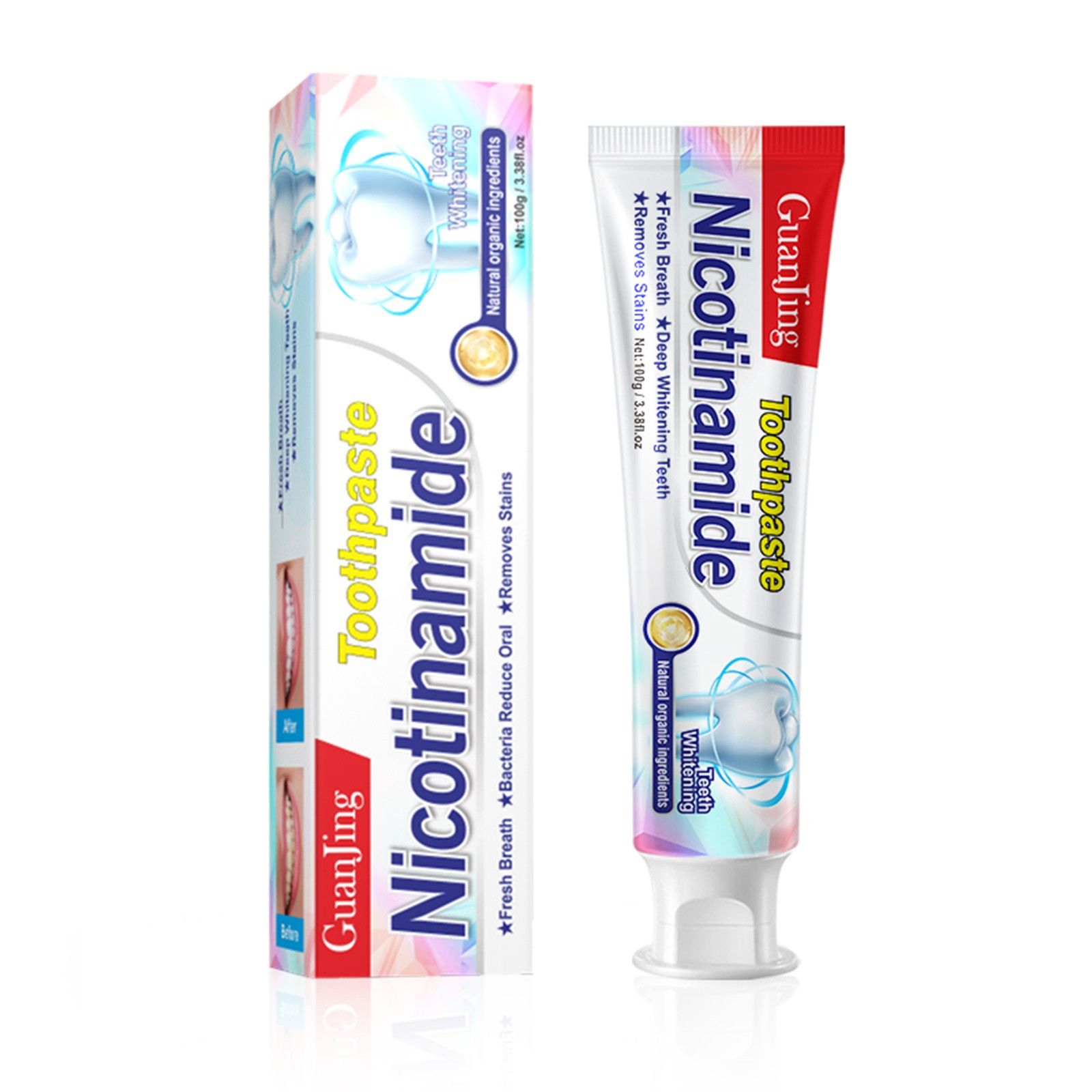 GUANJING Зубная паста гелевая от воспалений антибактер НИАЦИНАМИД Nicotinamide Toothpaste 100мл