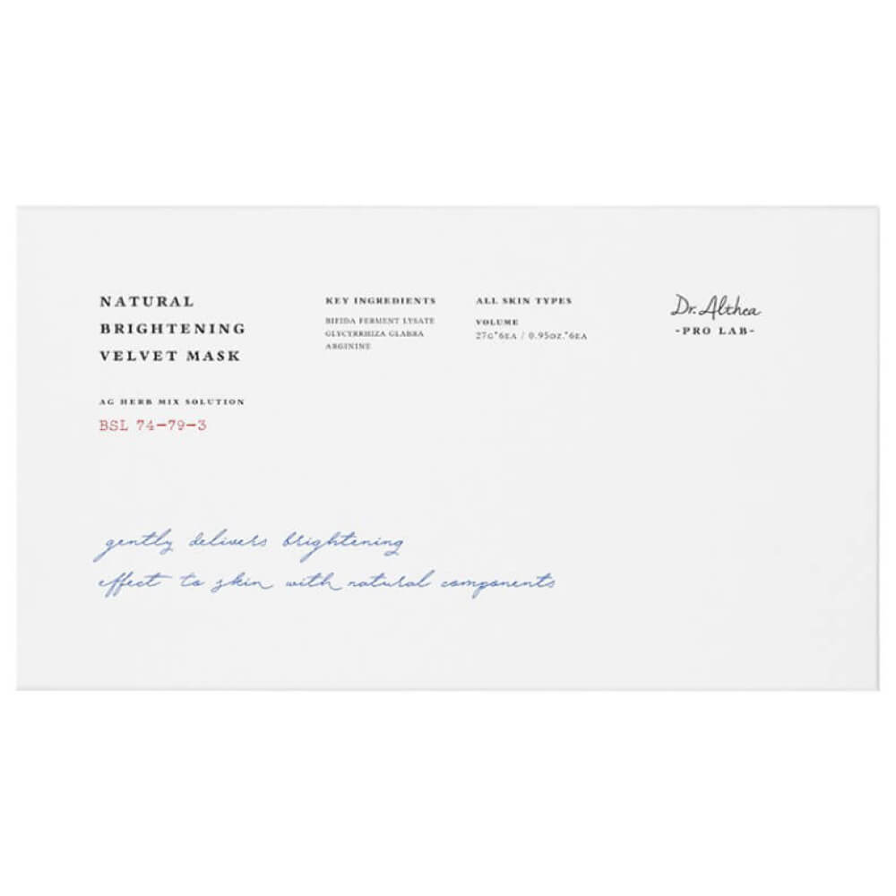 Dr.Althea Pro Lab Тканевая маска для лица КОМПЛЕКС ЭКСТРАКТОВ Natural Brightening Velvet Mask 28г*1ш