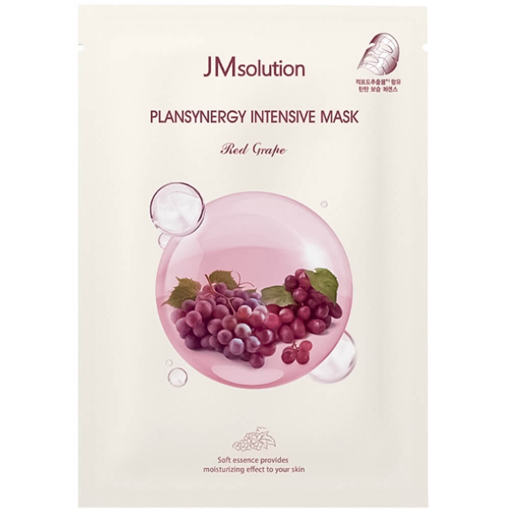 JM SOLUTION PLANSYNERGY INTENSIVE MASK Тканевая маска укрепляющая с красным виноградом 30мл*1шт