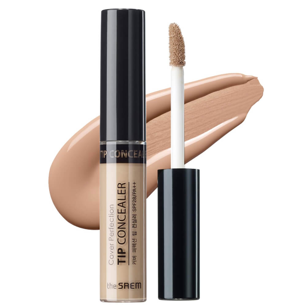 The Saem Cover Perfection Tip Concealer 03 tan,Жидкий консилер с кисточкой 6,5г