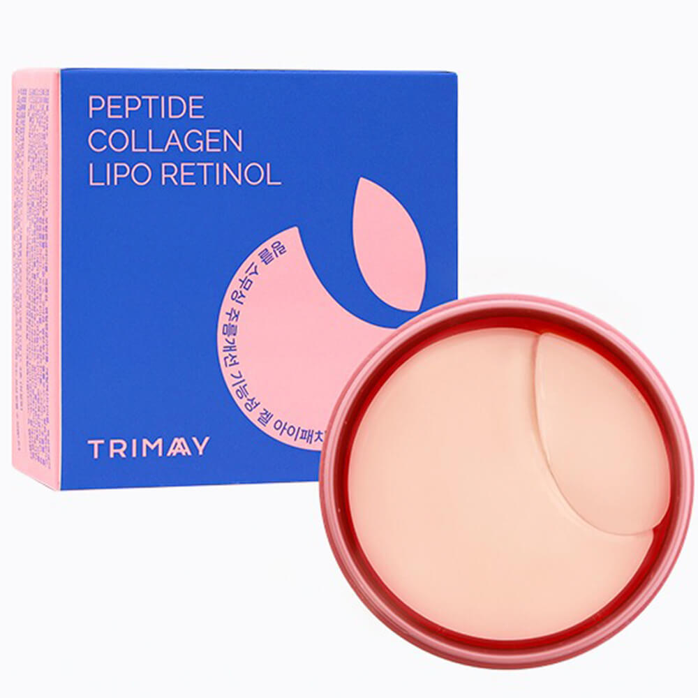 TRIMAY Патчи для век с пептидами, коллагеном и ретинолом/(pink) Wrinkle Smoothing Gel Eye Patch 30шт