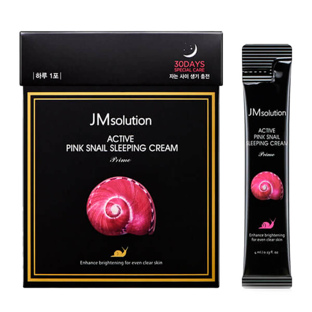 JM solution Active Pink Snail Sleeping Cream Prime 4ml*30ш Обновляющая ночная маска с муцином улитки