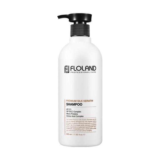Floland Premium Silk Keratin Shampoo Шампунь восстанавливающий с кератином (530 мл)