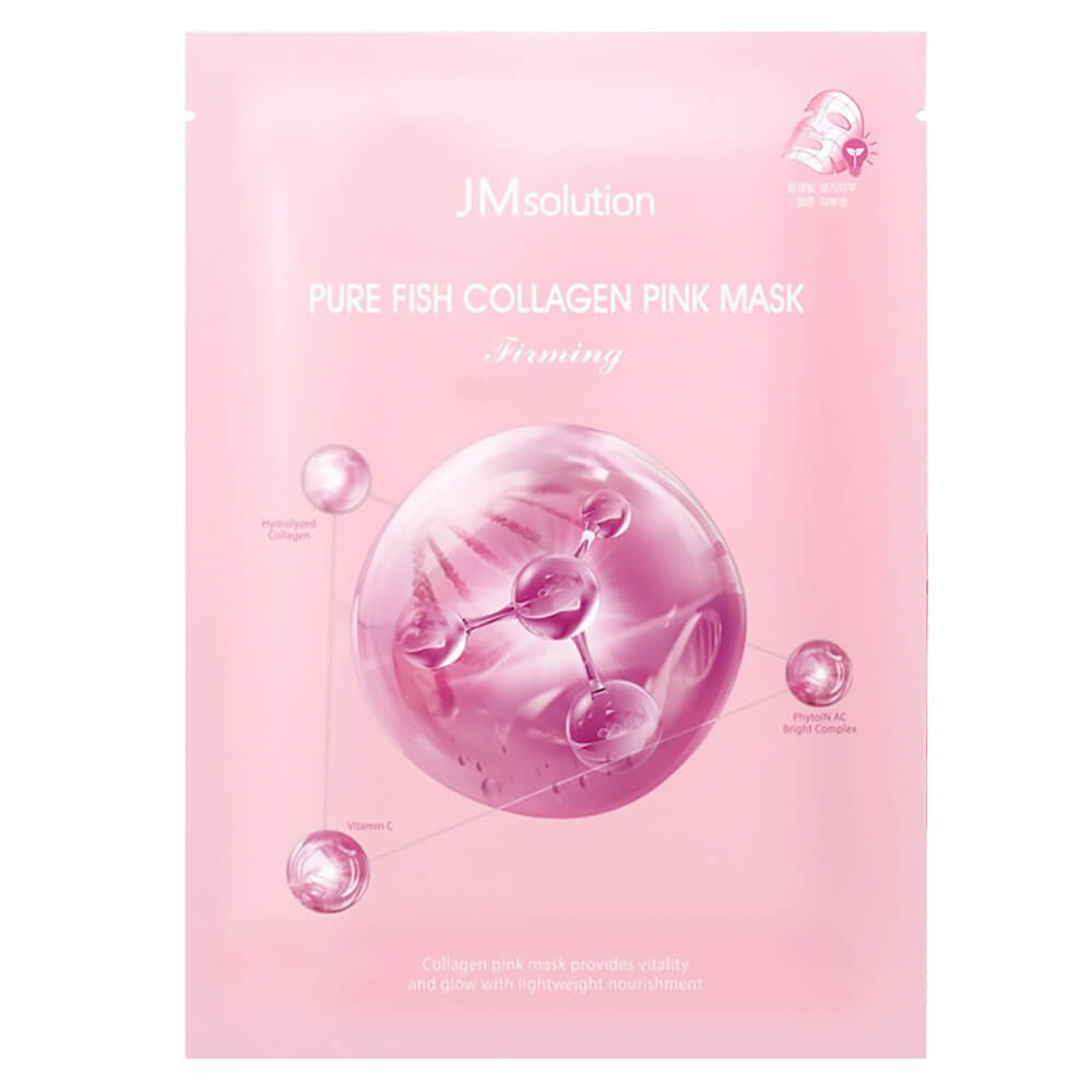 JMsolution Pure Fish Collagen Pink Mask 30ml*1ea Укрепляющая маска с коллагеном для сияния кожи