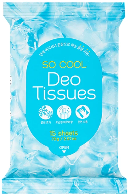 Prreti Салфетки влажные дезодорирующие с охлаждающим эффектом/Wet Wipes Socool Deo Tissues 15 шт