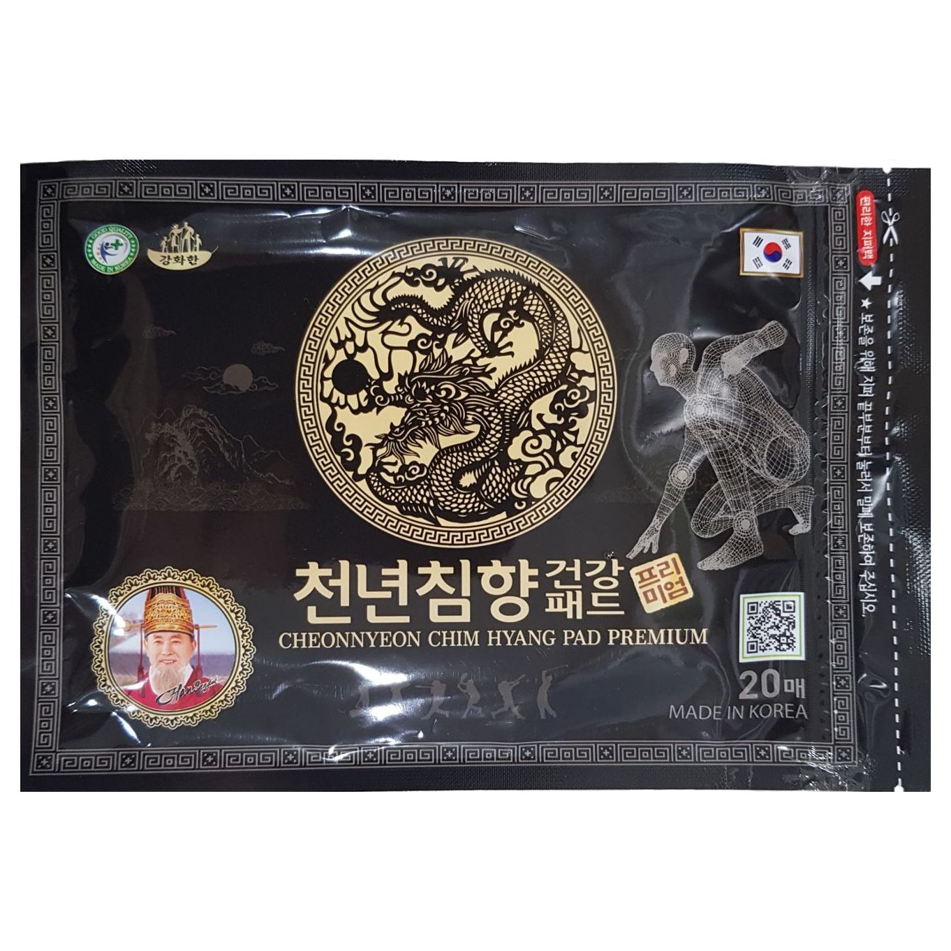 DAEJEON CHEONNYEON CHIM HYANG PAD PREMIUM Пластырь/тела красный женьшень маслом удового дерева 20шт