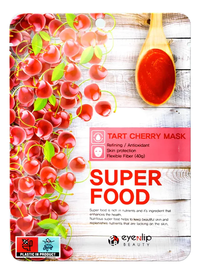 EYENLIP SUPER FOOD Маска для лица тканевая Super Food Mask #Tart Cherry
