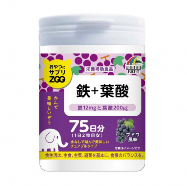 БДЖ Unimat Riken БАД Железо Фолиевая кислота Zoo Series for Snacks Iron + Folic Acid 1г*150шт