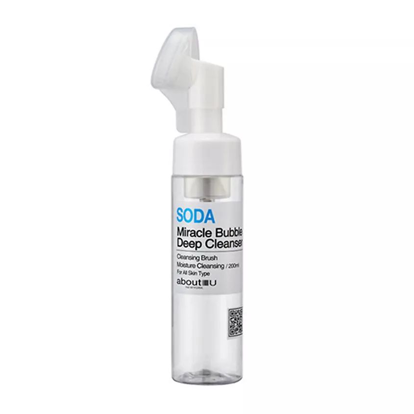 Privia Пенка с силиконовой щеточкой - aboutU SODA Miracle Bubble Deep Cleanser, 200мл