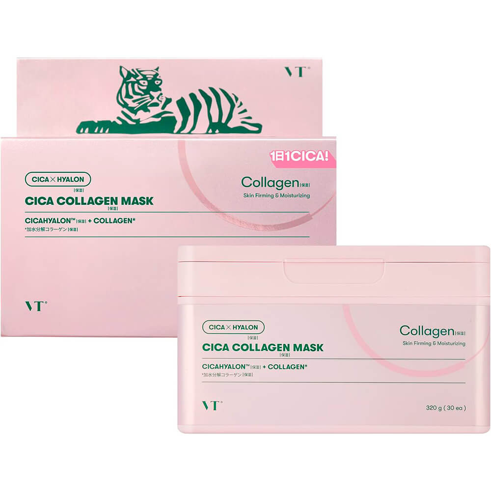 VT Cosmetics Cica Collagen Mask — Набор тканевых масок с коллагеном для эластичности 350г*30шт