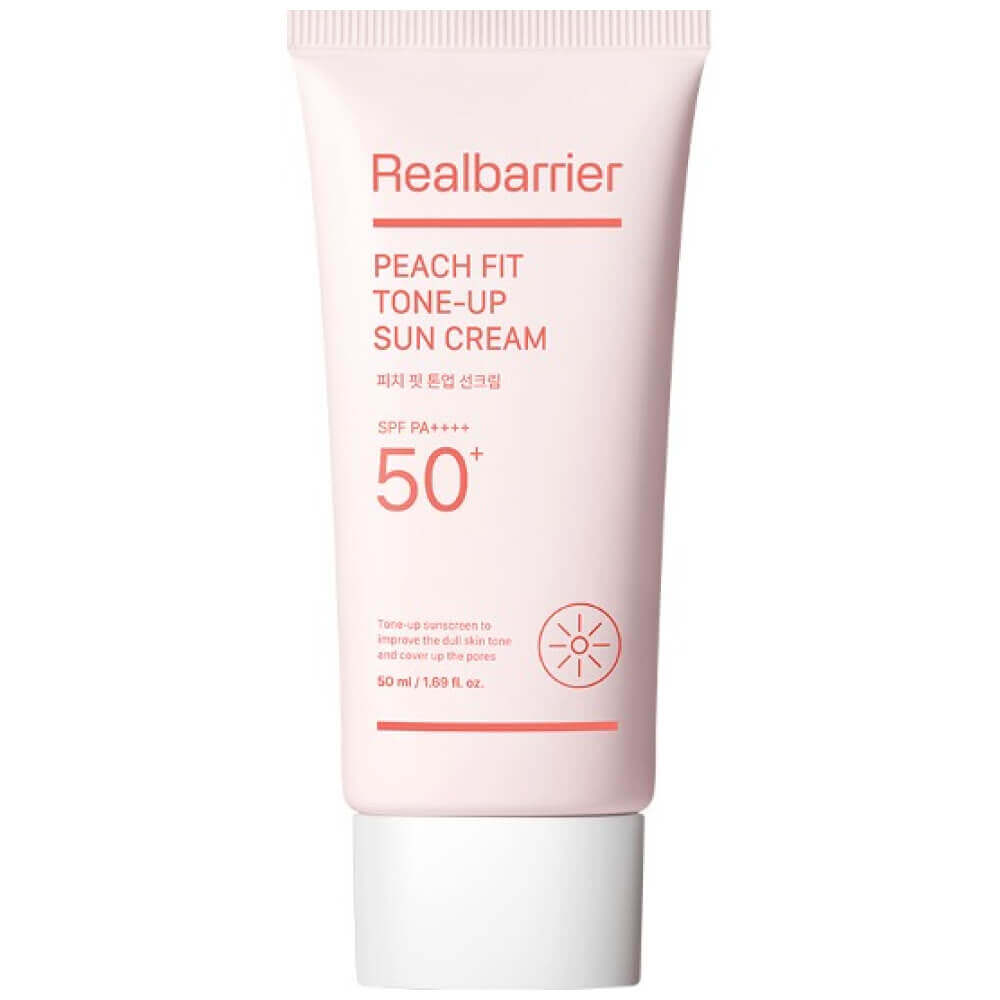 Real Barrier Ламеллярный солнцезащитный крем для яркости тона/Peach Fit Tone-Up Sun Cream 50ml