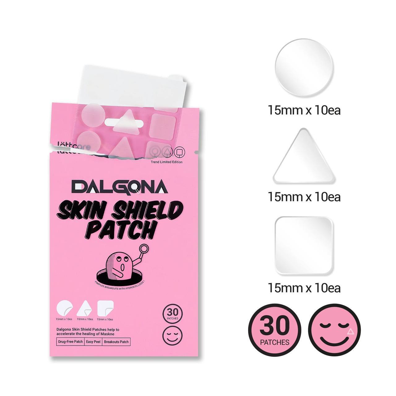 Lattcare Dalgona Skin Shield Patch Патчи точечные от воспалений, 30шт