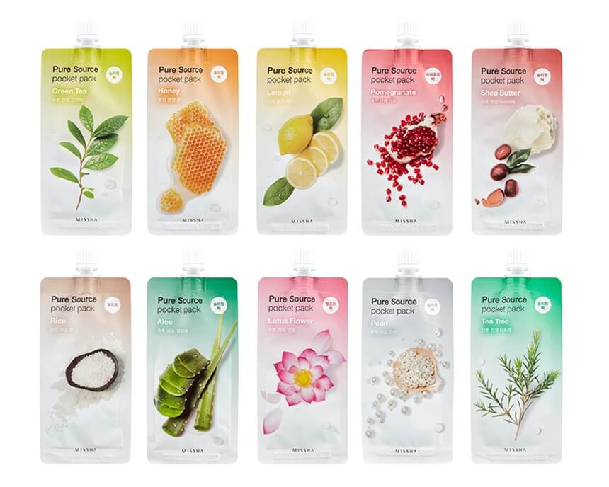 Missha Pure Source Ночная несмыв.маска для лица с  зелёным чаем/Pocket Pack - Green Tea 10 мл