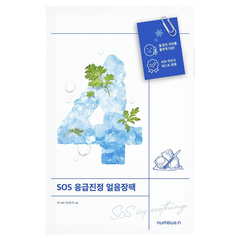 Numbuzin No.4 Icy Soothing Sheet Mask,Охлаждающая тканевая маска для лица 27 мл