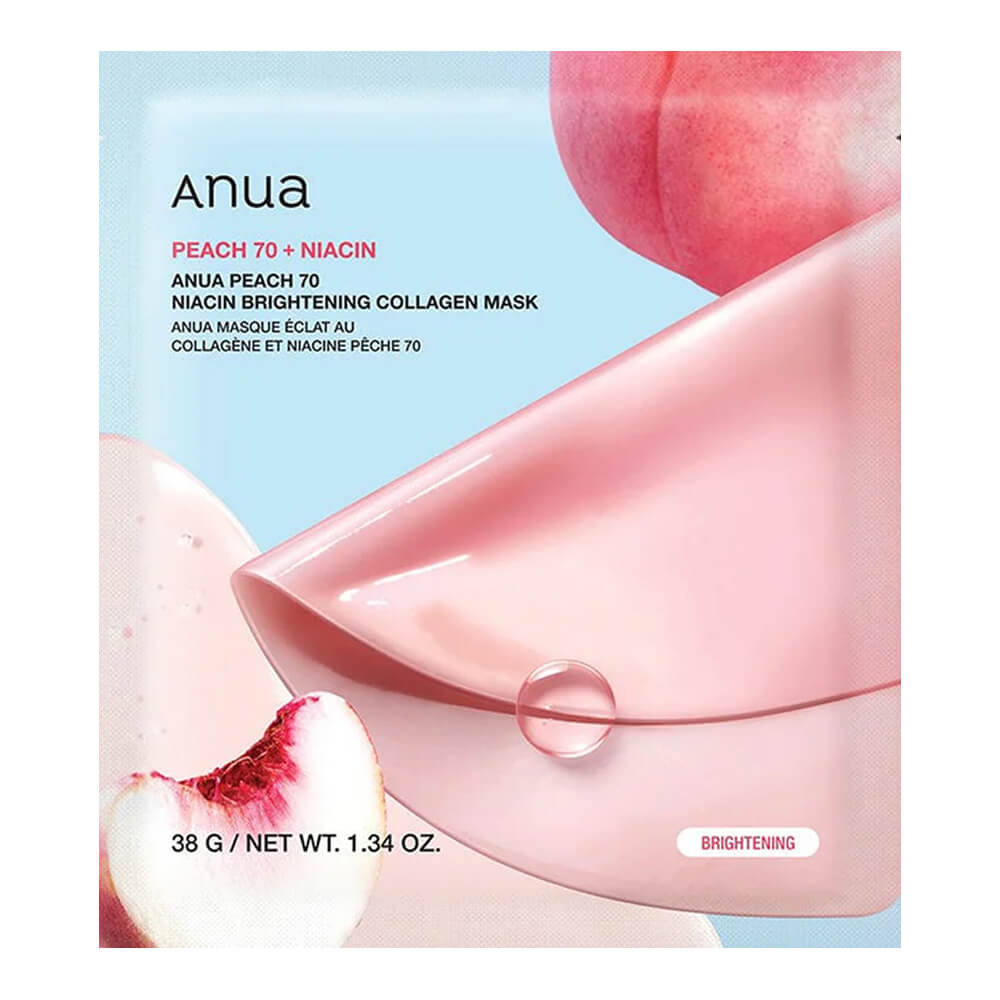 Anua Осветляющая гидрогелевая маска с персиком Peach 70 Niacin Brightening Collagen Mask, 38g *1шт