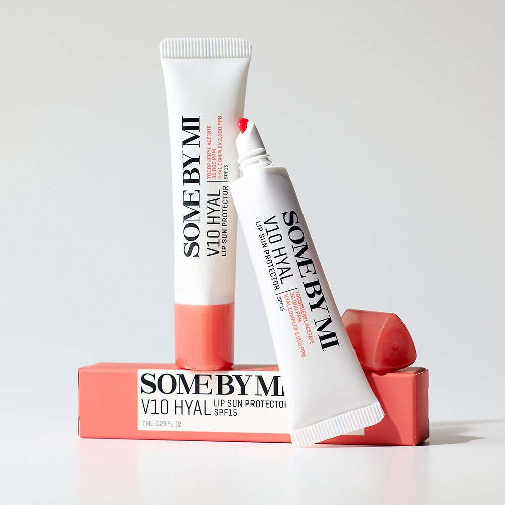 Some By Mi Гиаловое солнцезащитное средство для губ V10 Hyal Lip Sun Protector SPF15 Rosy, 7ml
