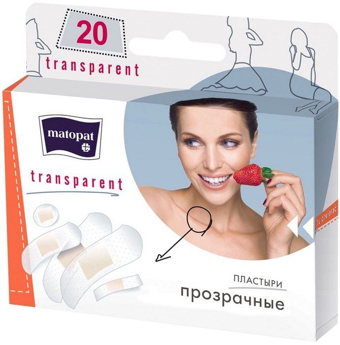 BELLA МАТОРАТ Пластырь TRANSPARENT по 20 шт. (невидимые)