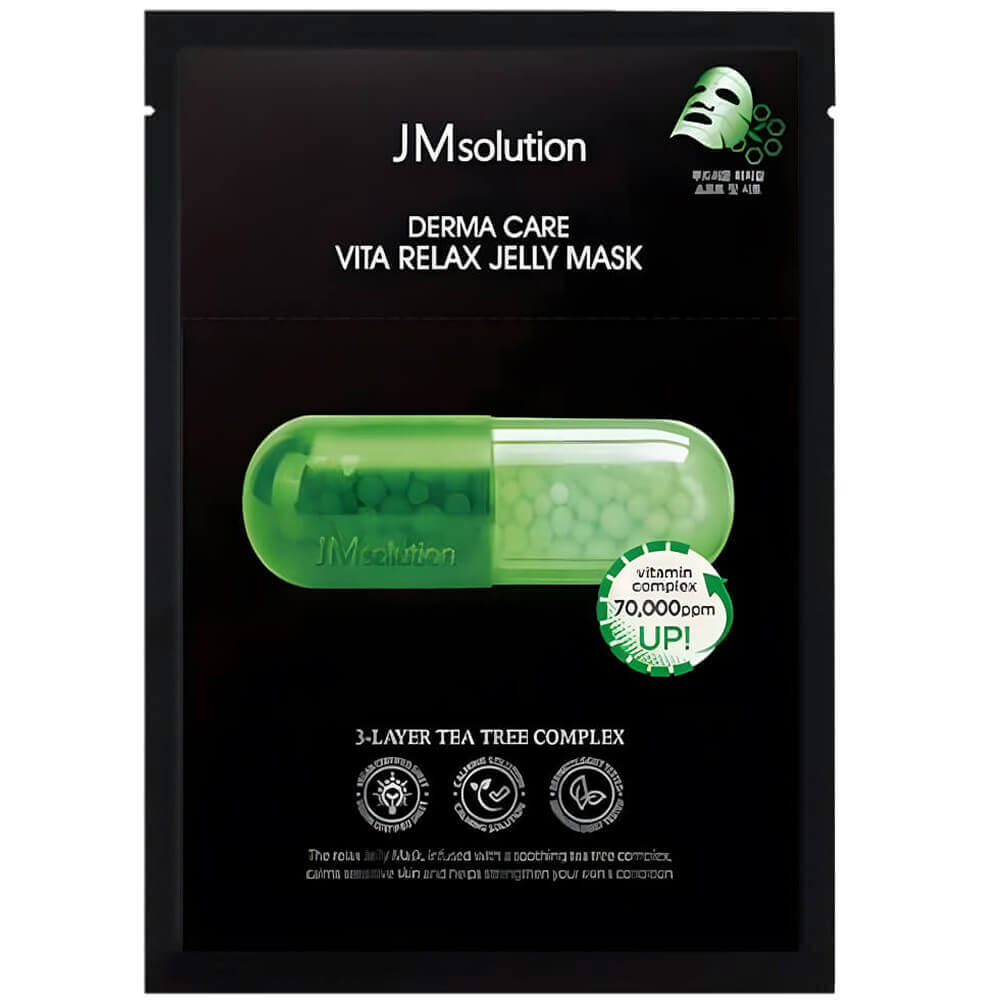 JMsolution Успокаивающая витаминная маска с ПДРН и чайным деревом Derma Care Vita Relax Jelly Mask
