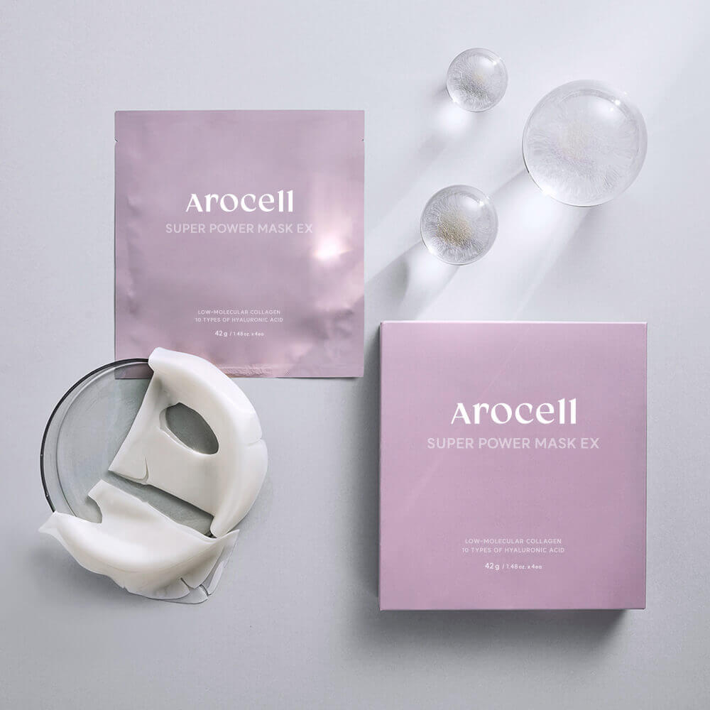 AROCELL Концентрированная ампульная маска с низкомолекулярны м коллагеном Super Power Mask EX 1 шт